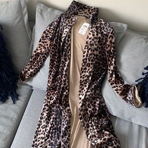 Suede cheetah print light jacket